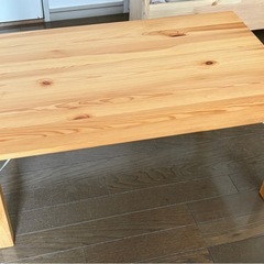【美品】無印良品 パイン材折り畳みローテーブルの画像