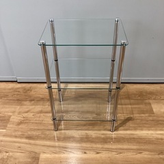 三段強化ガラス棚【町田市再生家具】　　1105Aの画像