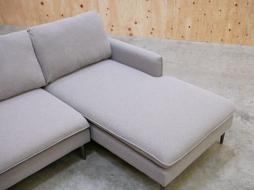 【ヤ取終了11/17】≪zyt2528ジ≫ 美品 LIFEDEPT 3人掛けカウチソファ SF02 総幅約210cm グレー系 L字/おしゃれ/シンプル/モノトーン/中古家具/宮城県仙台市 71030-02