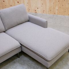 ≪zyt2528ジ≫ 美品 LIFEDEPT 3人掛けカウチソファ SF02 総幅約210cm グレー系 L字/おしゃれ/シンプル/モノトーン/中古家具/宮城県仙台市 71030-02の画像
