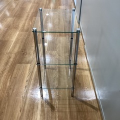 三段強化ガラス棚【町田市再生家具】　1105Bの画像