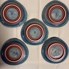 【未使用・美品】百山★貫入入り銘々皿×５枚セット★栗型の画像