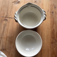 【未使用】耐熱食器　蓋が茶碗に早替わり　手作り民芸鍋の画像