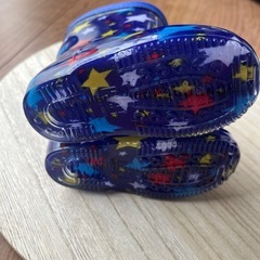 新品未使用　レインブーツ　ブルー　星　スター柄　13.0cmの画像