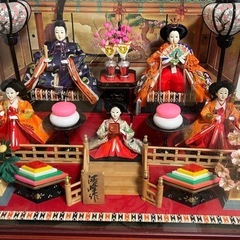 雛人形 本仕立 ガラスケース ライト オルゴール付き 清峰 お雛様 親王飾の画像