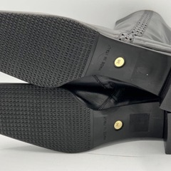 Yoshinoya ロングブーツ サイドジップ ステッチ ブラックの画像