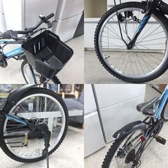 22インチ 子供用自転車 AMERICAN EAGLE CTB22 ブルー系×ブラック 6段変速 カギ無し☆ 札幌市 北区 屯田 の画像