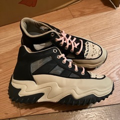 レディーススニーカー少し厚底スニーカー24.5cm数回着用品の画像