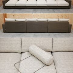 ≪zyt2529ジ限≫ 6人掛けソファ 総幅390cm　マルイチセーリング Simple Style バリエッタ 日本製 6連ソファ/３分割/バイカラー/応接/待合/中古家具/宮城県仙台市 71023-15の画像