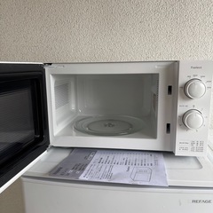 💥福岡市東区配送設置無料🌈　ヤマダオリジナル　高年式 3点セット　冷蔵庫(2024年製) 85L 洗濯機(2025年製)　4.5kg 電子レンジ(単機能　2025年製)の画像