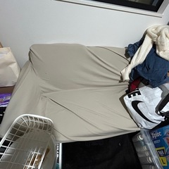 LOWYA ソファー　ネイビー　カウチなし　カバー付きの画像