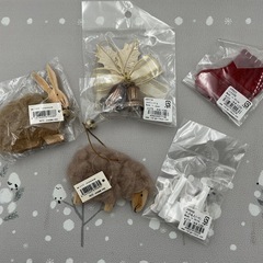 クリスマス オーナメント 5点セット フェルト 木製 飾り 雑貨の画像