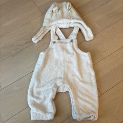 80サイズロンパース、帽子セット　プティマイン　cottoliの画像