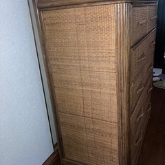 藤家具（ラタン）5段チェストの画像
