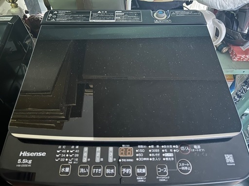￥15000/Hisense 5.5kg洗濯機/HW-G55E4K/ブラック/2024年製　01