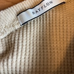 BAYFLOW ベイフロー ワンピース 5部袖 ワッフル生地 ベージュ Lサイズの画像