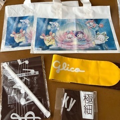 グリコ ポッキー極細バルーン3点とサンリオショッパー2枚セット！新品の画像