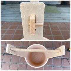 柄杓2本　手桶1点　お墓参りセット　打ち水　プラスチック　中古品の画像