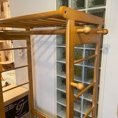 ★処分価格★500円　木製　衣装ラック　ポールの画像