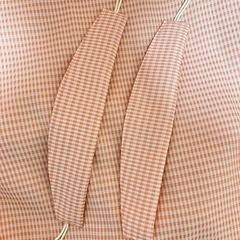 ピンクチェックカーテン 100×130cm 2枚の画像