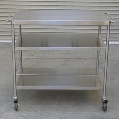 ≪zyt2530ジ≫ IKEA/イケア 家庭用キッチンカート ステンレスワゴン FLYTTA/フリッタ 501.706.36 おしゃれ/作業台 71029-10の画像