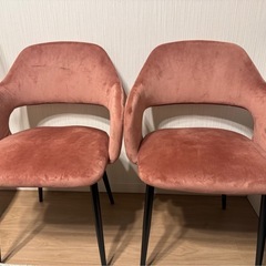  ベロア調チェアー　
2脚セットの画像