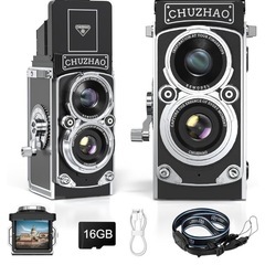 【新品】レトロカメラ トイカメラ デジタルカメラ16GBカード日本語説明書ストラップ付きの画像