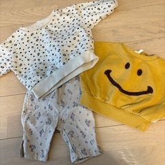 80-90サイズ　アウター1点、トップス3点、ズボン2点、ワンピース1点、の画像