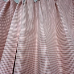 ピンクチェックカーテン 100×200cm 2枚の画像