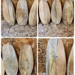 n(7654) カッティングボード 木製 5枚セット Ｗ520Ｄ220Ｈ15 飲食店 カフェ 業務用 おしゃれプレート 店舗用品 サーフボード型の画像