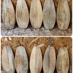 n(7654) カッティングボード 木製 5枚セット Ｗ520Ｄ220Ｈ15 飲食店 カフェ 業務用 おしゃれプレート 店舗用品 サーフボード型の画像