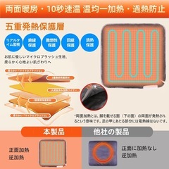 新品！電気足温器 電気 フットウォーマー 丸洗い可足元ヒーター ホットマット 省エネ 電気毛布の画像