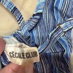 CÉCILE CLUB 青系ストライプ セパレート水着 M ビキニの画像