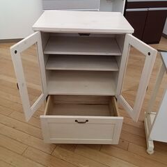 ★リユースのサカイつくば店★TK7160  食器棚 ホワイト H90×D45×W60 クリーニング済みの画像