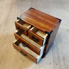 小引き出し 和風 レトロ 3段 小物入れ 小物収納 収納ボックス 小さめ　/UJ-1369 2Fの画像