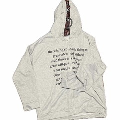 グレー フード付き パーカの画像