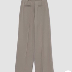 バンディング ピンタック ベージュ スラックスの画像