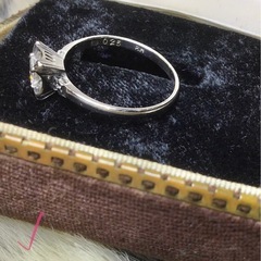 11/6限定！希望価格￥240000円が、あり得ない超特価！　激レア、三越刻印あり！レトロデザインが新鮮/銀座三越購入のダイヤモンドリング0.25ct 11号 の画像