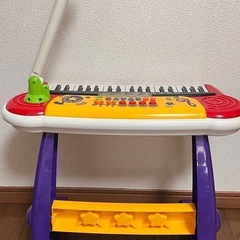 キッズキーボードDX マイクスタンド　イス付き　37鍵盤、4和音機能の画像