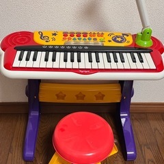 キッズキーボードDX マイクスタンド　イス付き　37鍵盤、4和音機能の画像