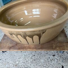 大型陶器鉢 幅約50cm 美品（甕・水鉢・プランター・インテリア）の画像