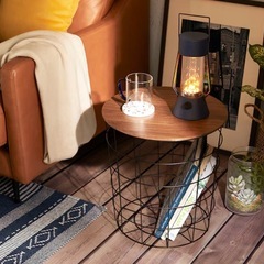 ワイヤーテーブル ハオ(ミドルブラウン)の画像