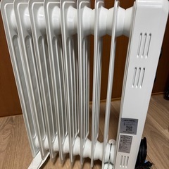オイルヒーター ホワイト 温度調節ダイヤル付きの画像