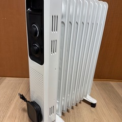 オイルヒーター ホワイト 温度調節ダイヤル付きの画像