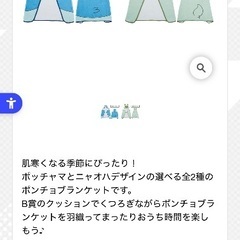 ポケモン ニャオハ ポンチョ ブランケットの画像