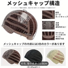 【新品】セミロングブラウンウィッグ 50.8cmの画像