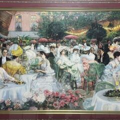 ◆徳島県お引き取り限定品　配送不可◆複製画 ホテル リッツの夕食 4394 ピエール ジョルジュ ジャンニ USED品の画像