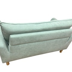 ニトリ ミントグリーン 2人がけソファの画像