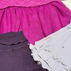 子供服お下がり秋冬女の子90サイズ☆ニットワンピスパッツの画像