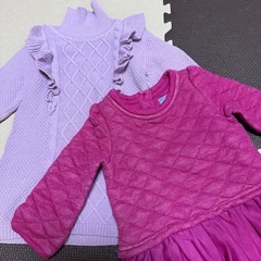 子供服お下がり秋冬女の子90サイズ☆ニットワンピスパッツの画像